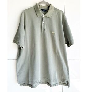Brooks Bothers Sport Polo Sage Green Size Large 2 Buttons Short Sleeve Cotton